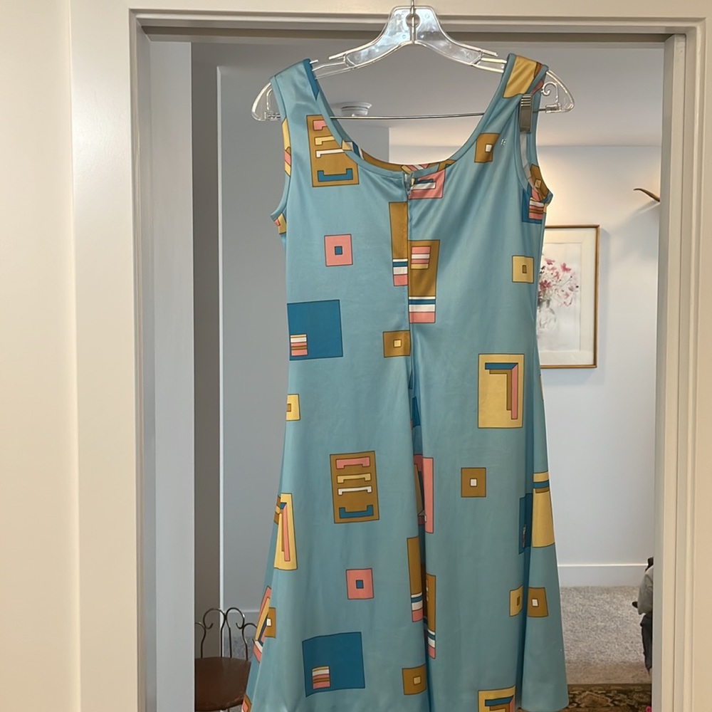 Vintage Geometrical Aline retro vintage shapes pattern dress